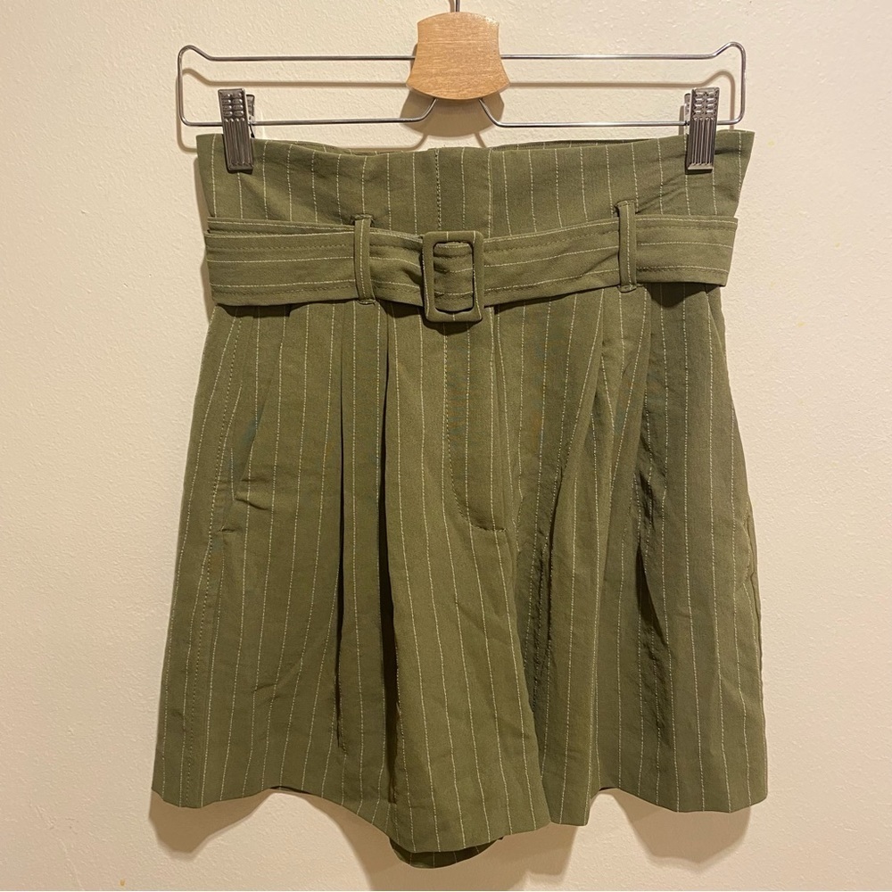 Mango High Waist Belted Shorts